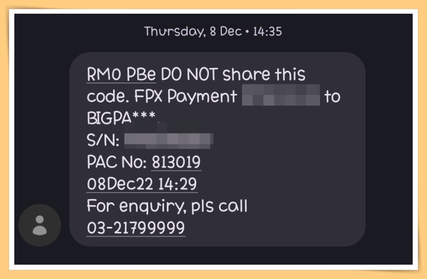 Public Bank SMS