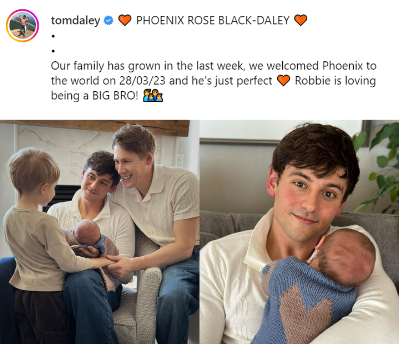 英国跳水王子Tom Daley再做爸爸