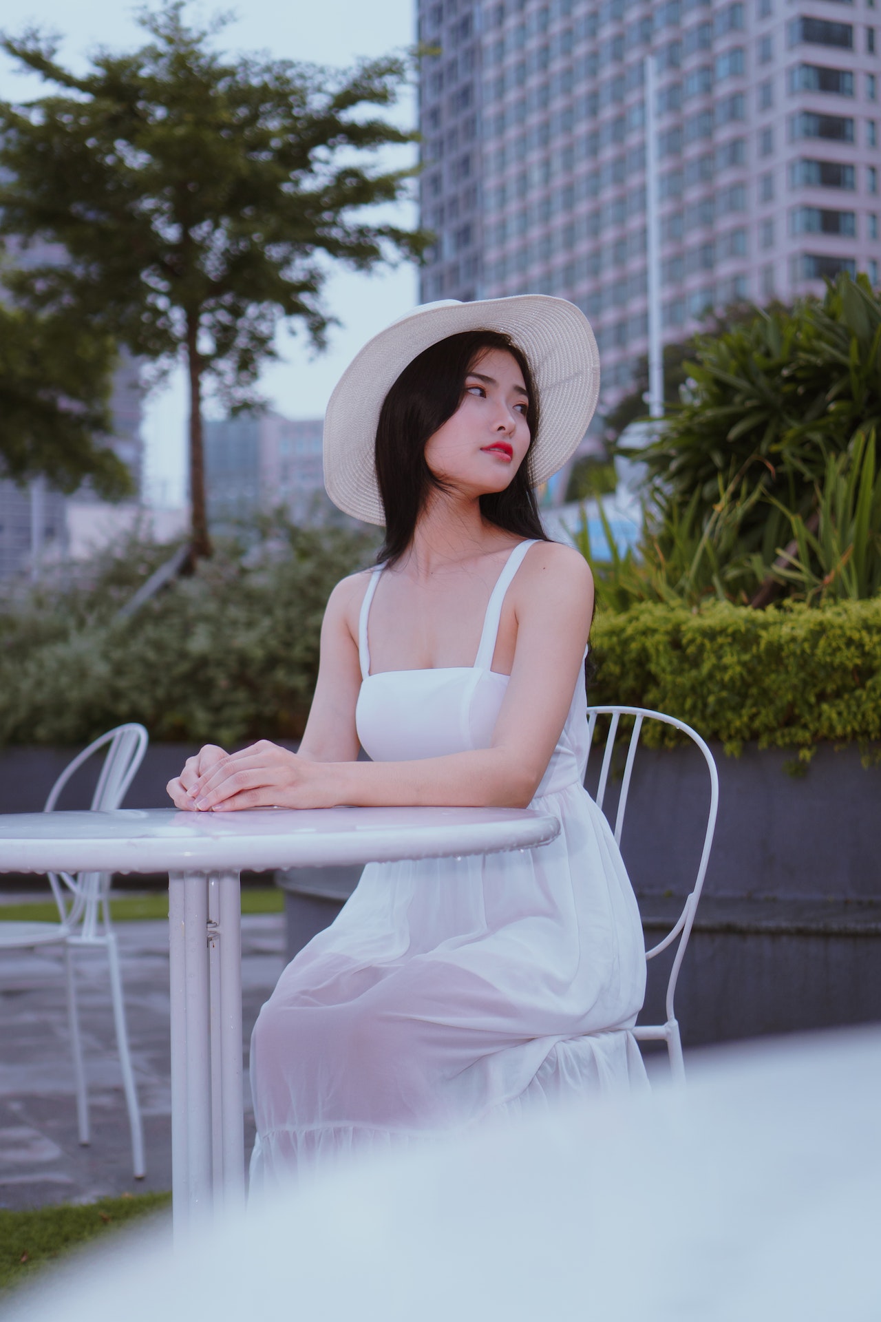white ootd