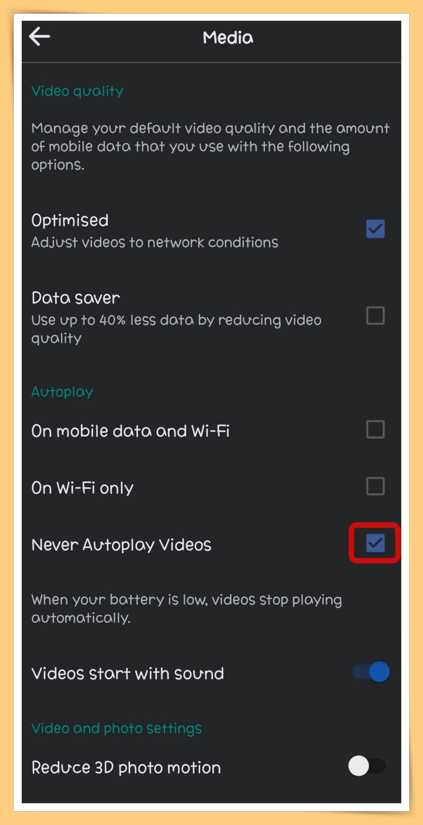 Never autoplay