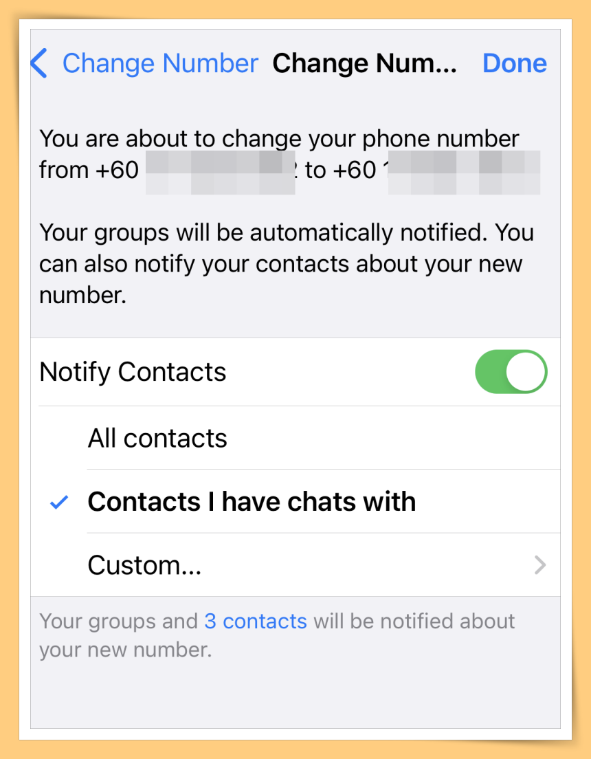 Choose Notify Contacts