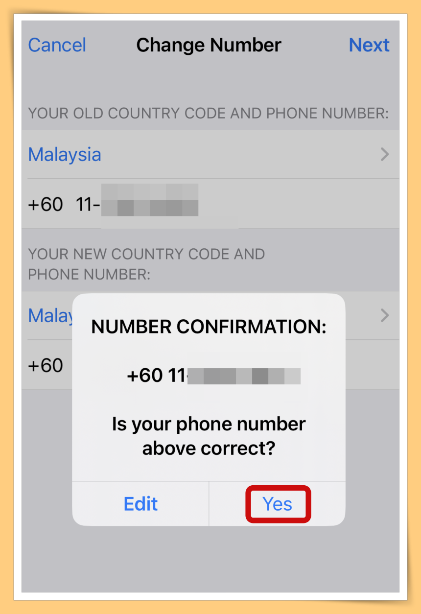 Confirmed New Number
