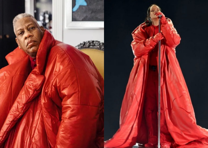 Rihanna红色Alaia大衣致敬Andre Leon Talley
