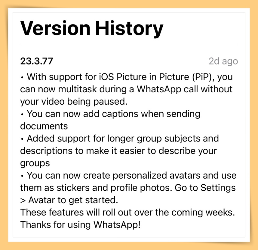Version History