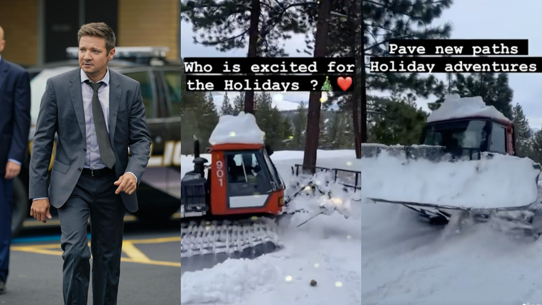 Jeremy Renner 惨遭铲雪车辗脚