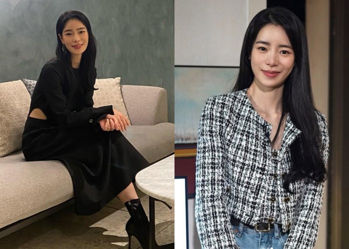韩国女演员林智妍乌黑长发十分有千金感