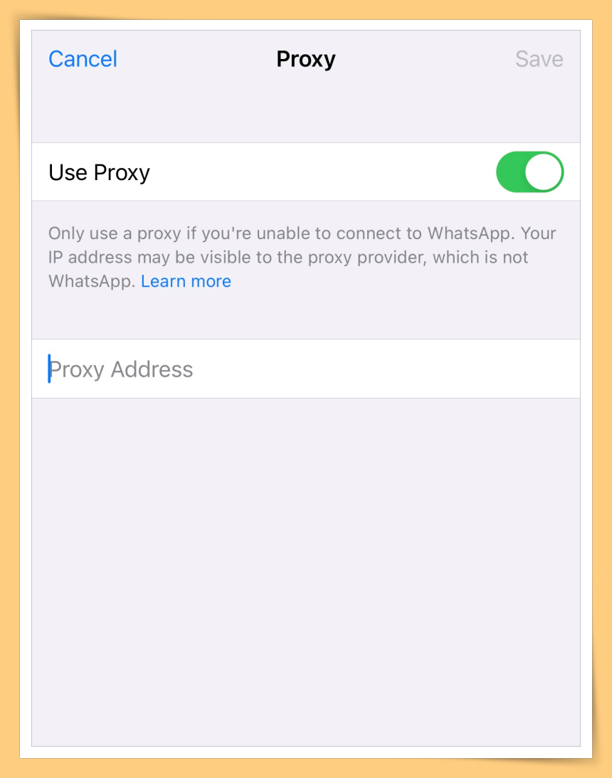 Turn On Proxy