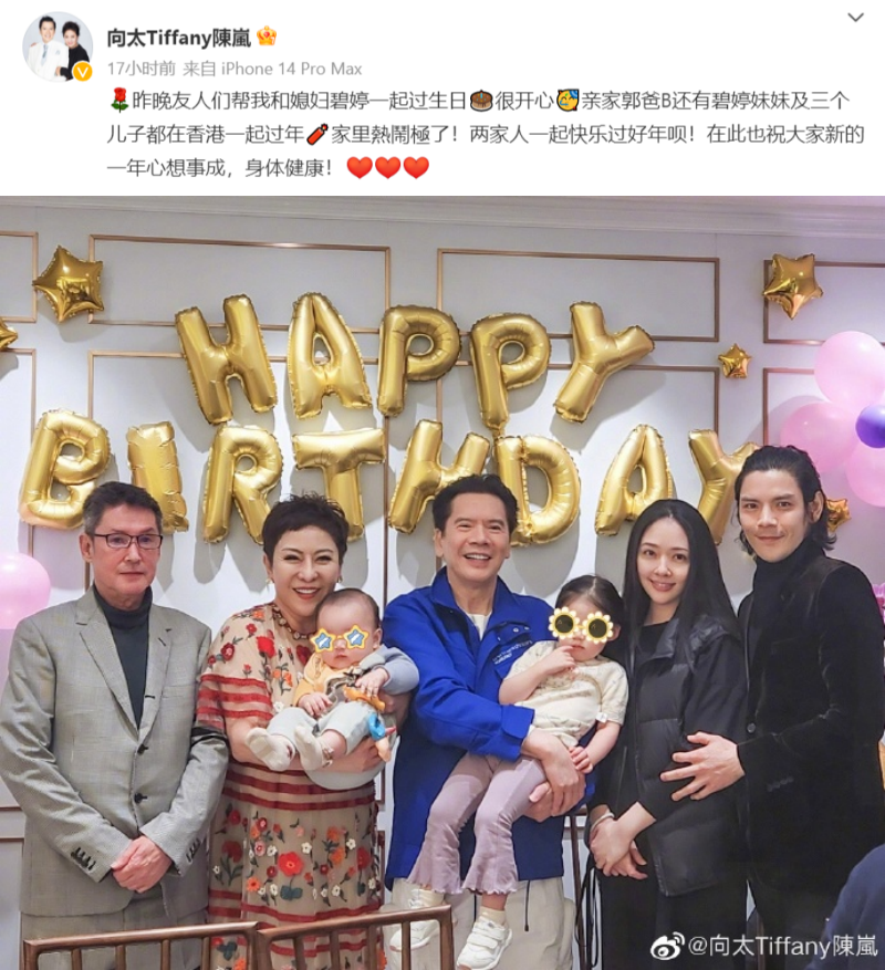 向太、向佐、郭碧婷同框