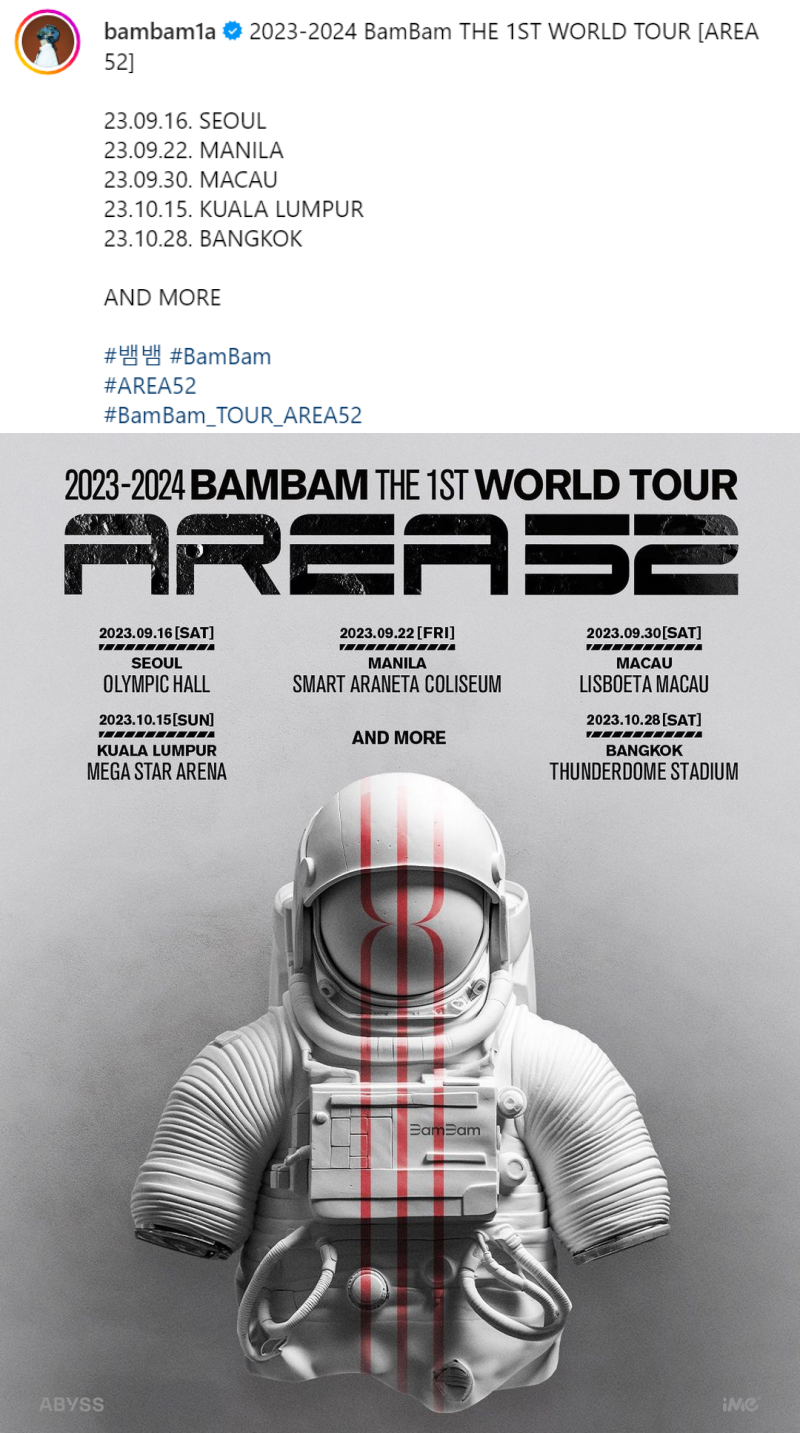 GOT7 BamBam 官宣世巡!吉隆坡站上榜