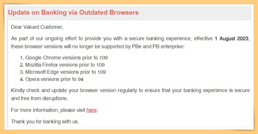 Browser Need Update