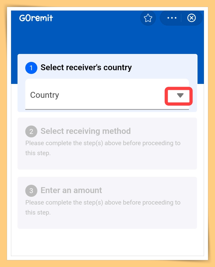 Click Choose Country