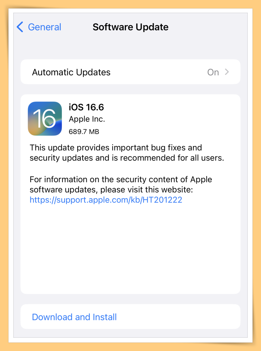 iOS 16.6 Update