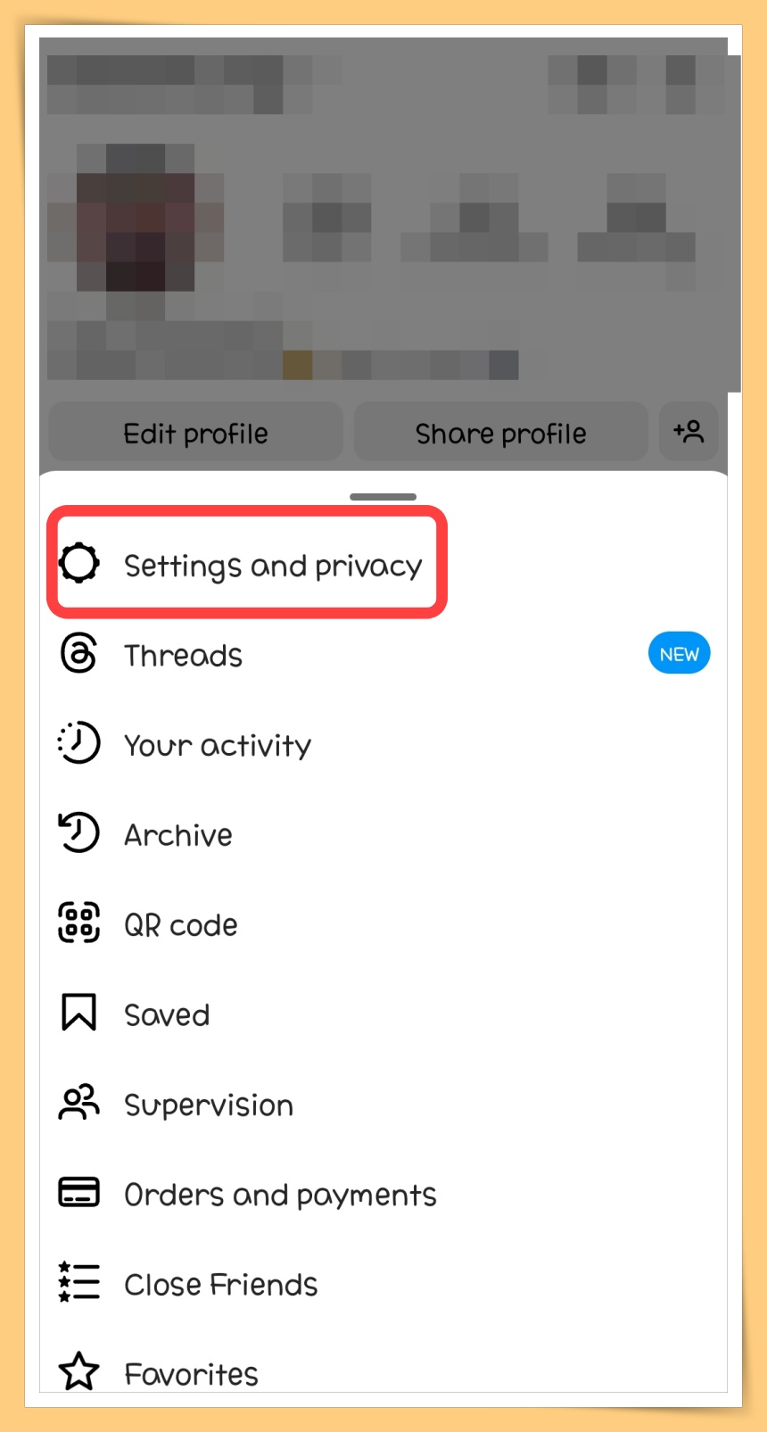 Settings and privacy