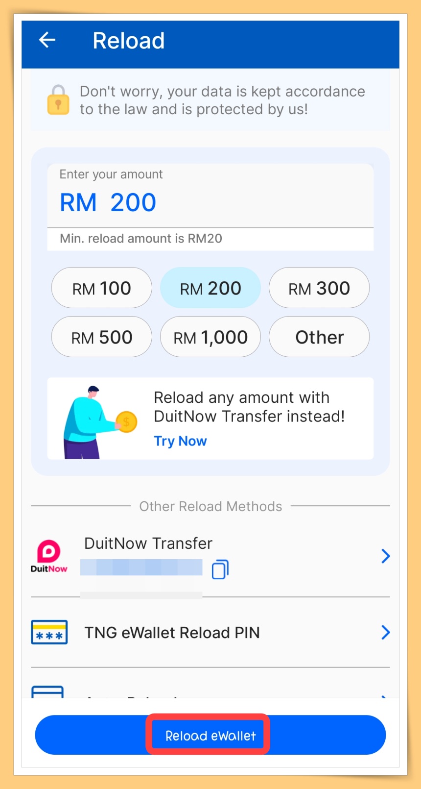 Choose Amount