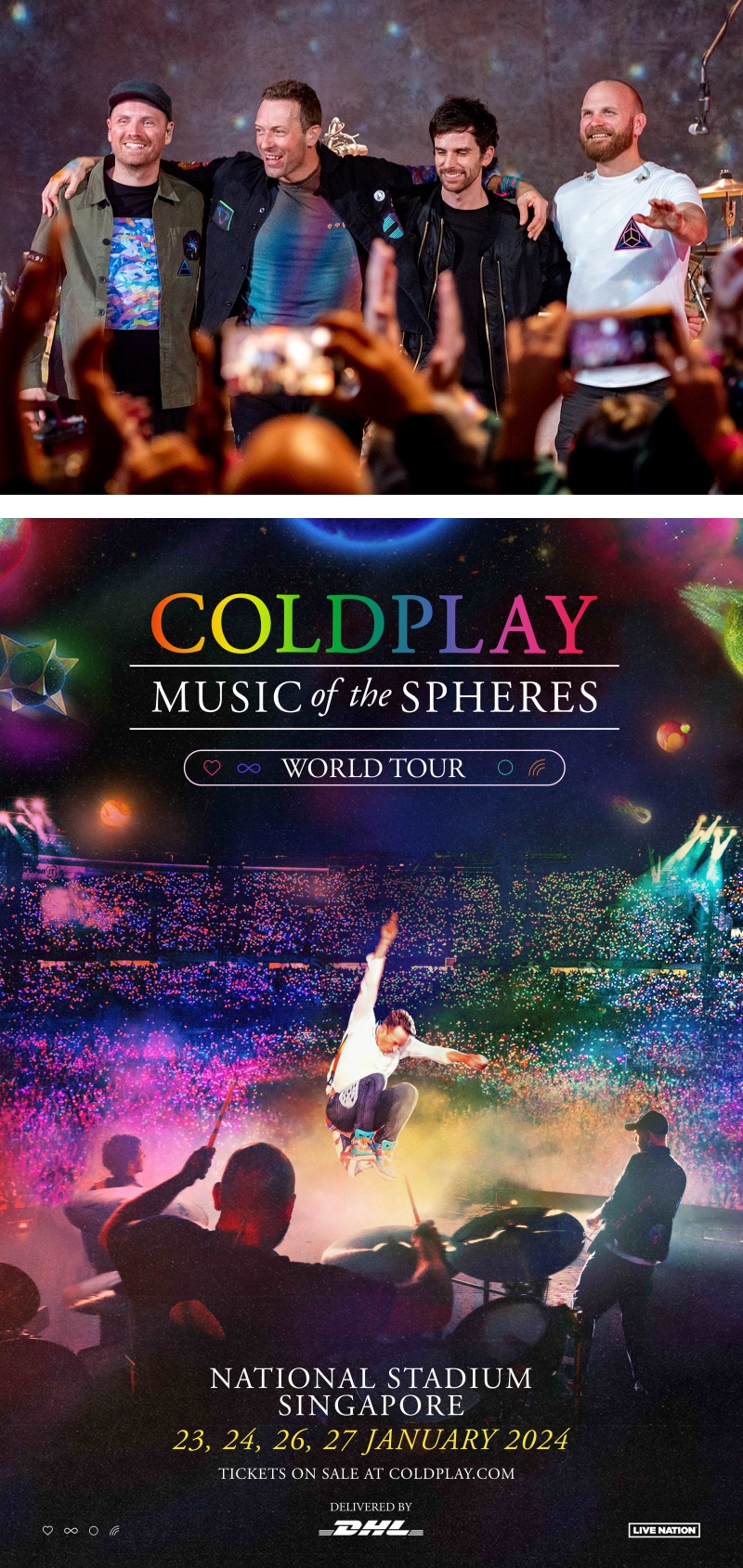 COLDPLAY 宣布在新加坡开4场演唱会