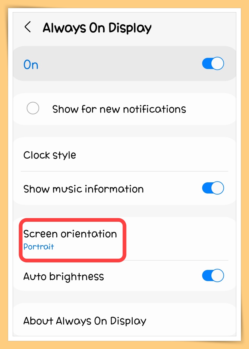 Choose Screen Orientation
