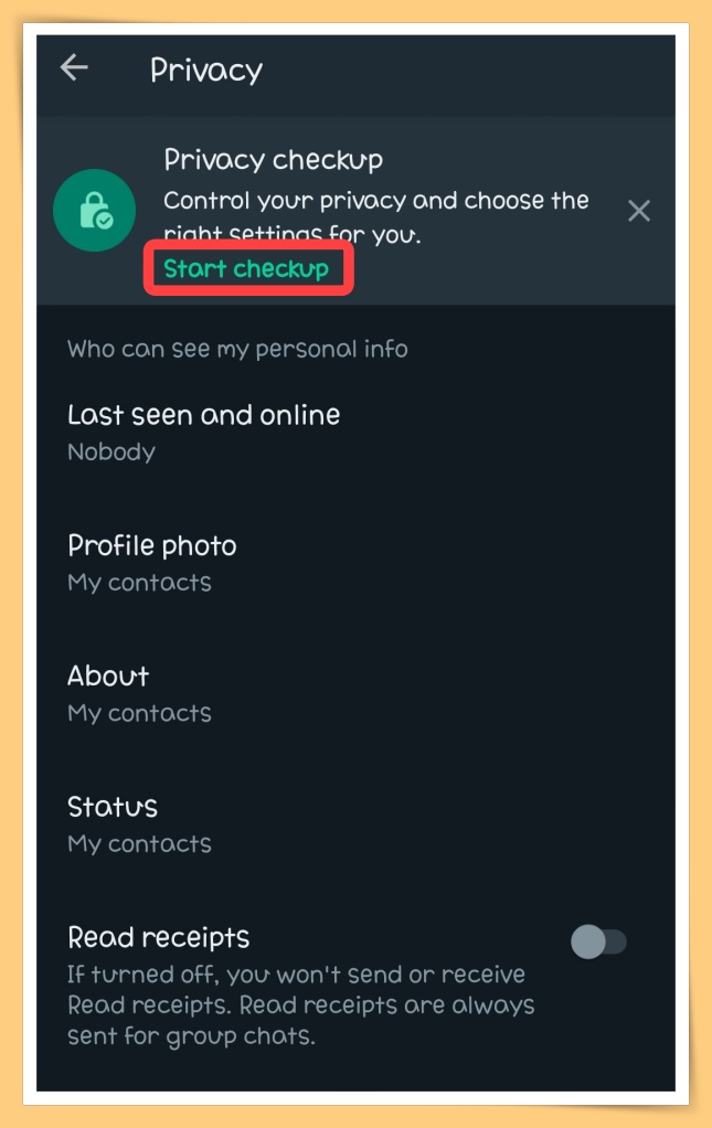 Privacy Check Up