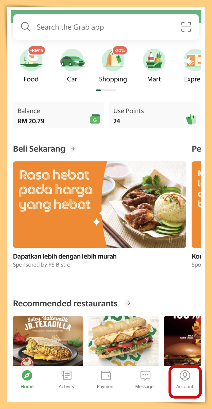 Choose Account