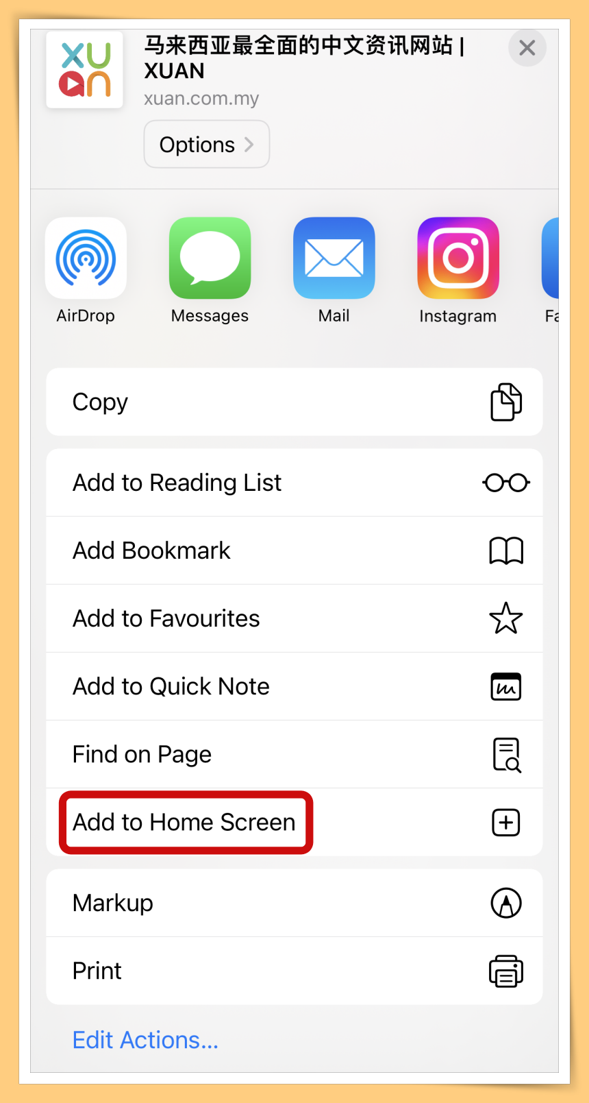 Add to Home Screen