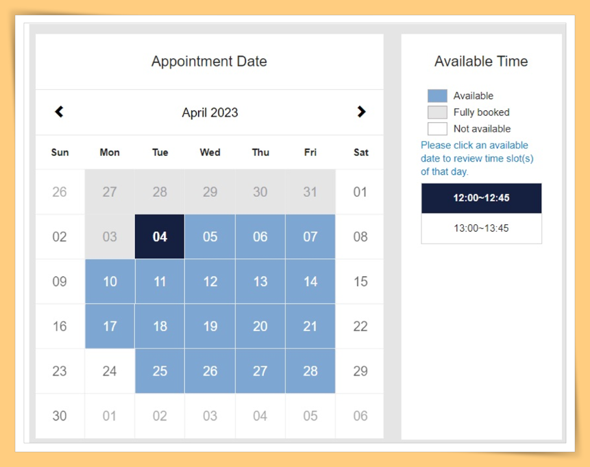 Choose Date and time