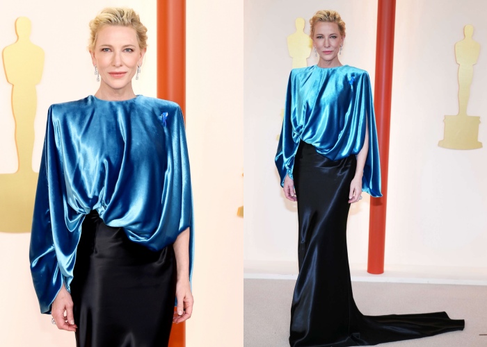 Cate Blanchett 奥斯卡穿LV蓝黑色礼服