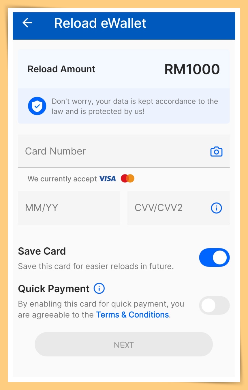 Credit Card Top Up