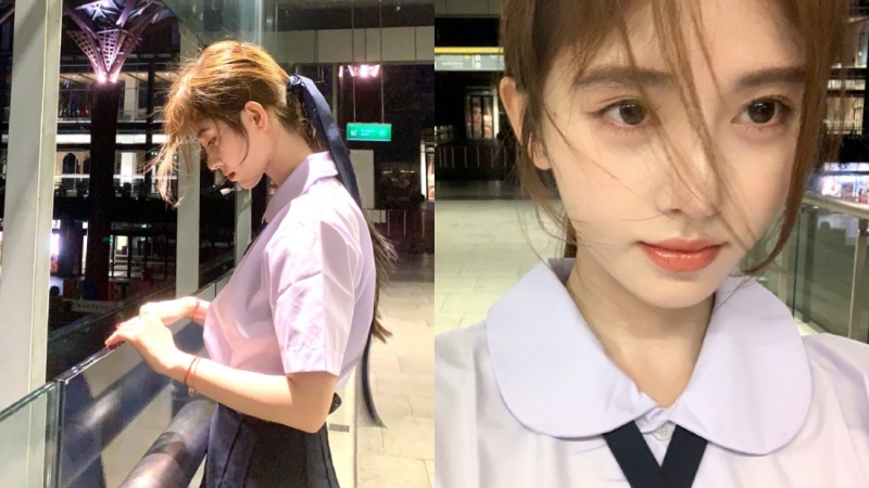 鞠婧祎穿泰国校服