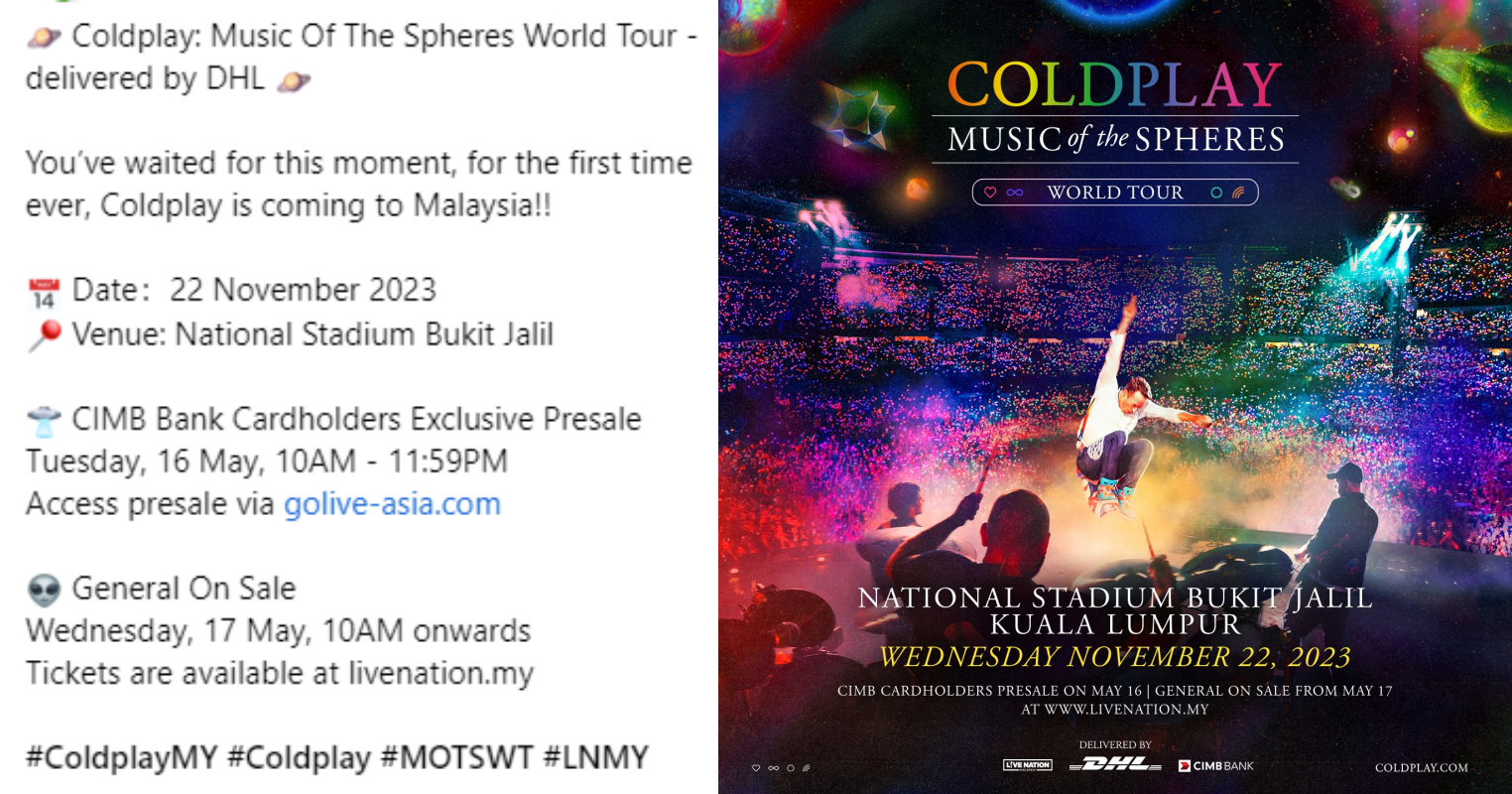 COLDPLAY 11月大马开唱!