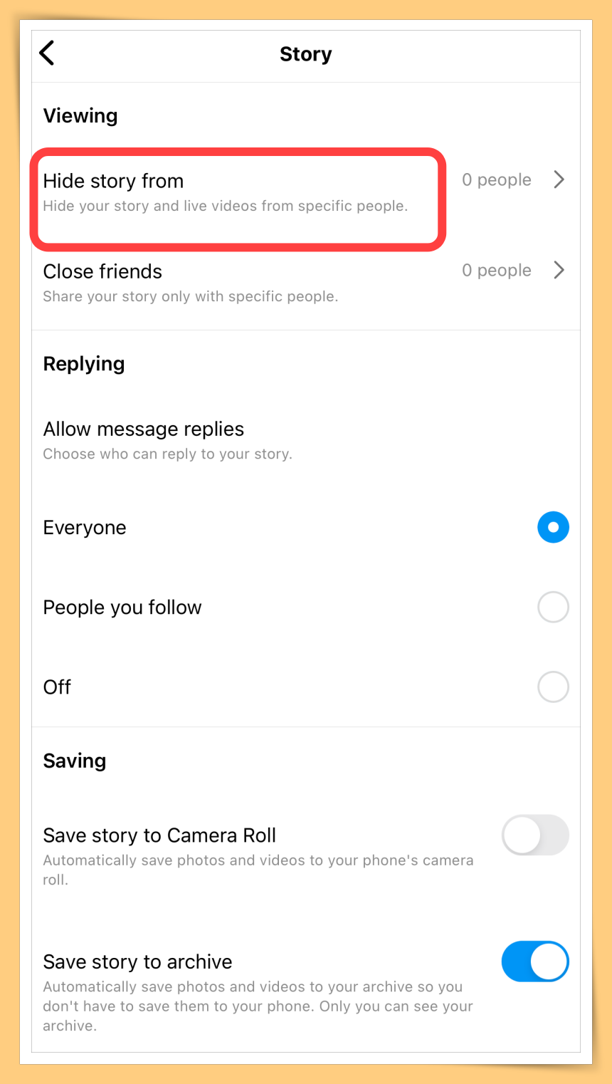 Hide Story From