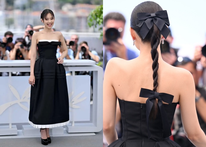 Jennie穿中国设计师品牌Shushu Tong亮相photocall