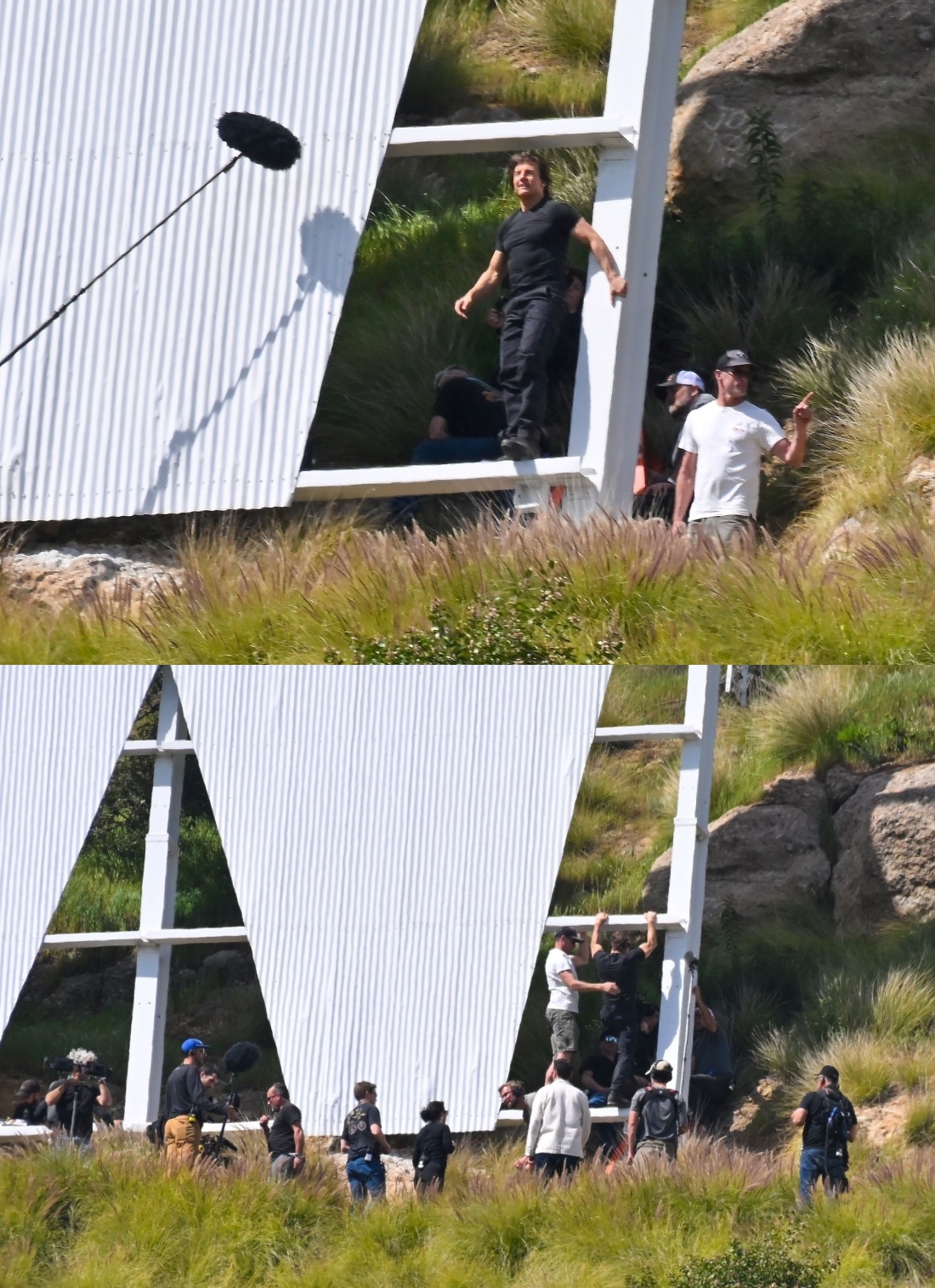 Tom Cruise 在Hollywood Sign上