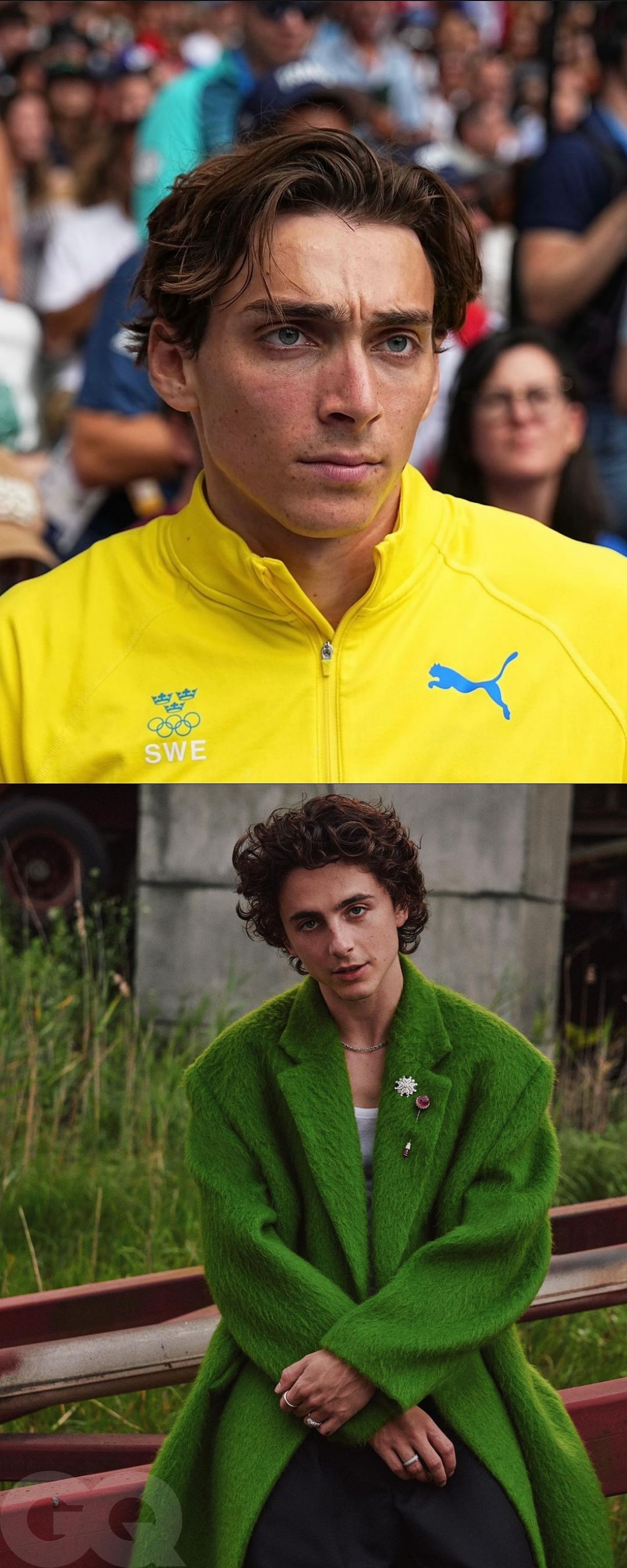 瑞典撑杆跳选手Mondo Duplantis - 美国法裔明星 Timothee Chalamet