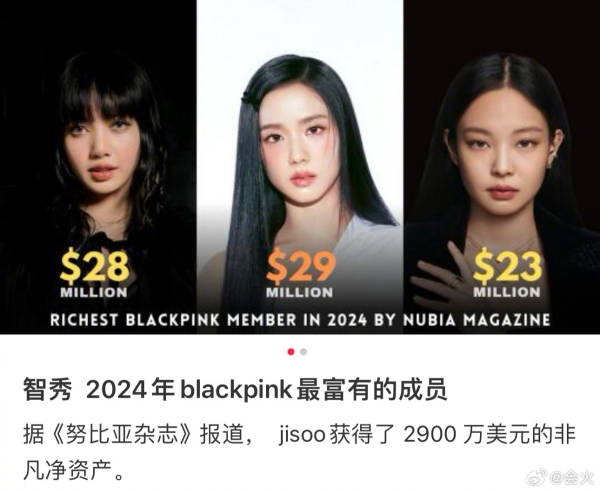 2024韩国最富有女爱豆出炉