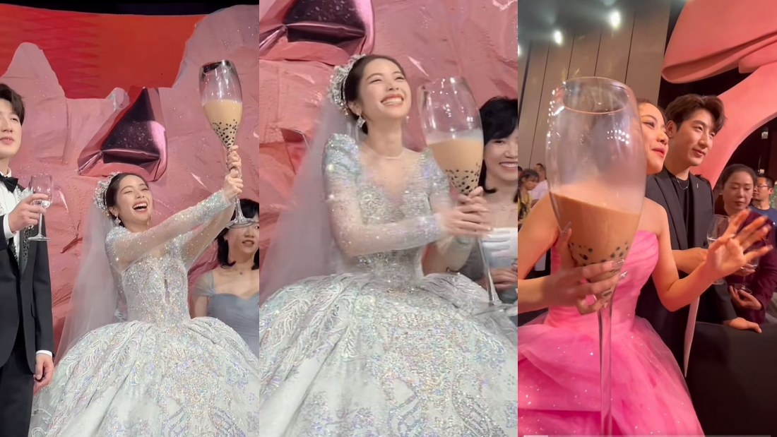 万洁捧超大杯珍奶
