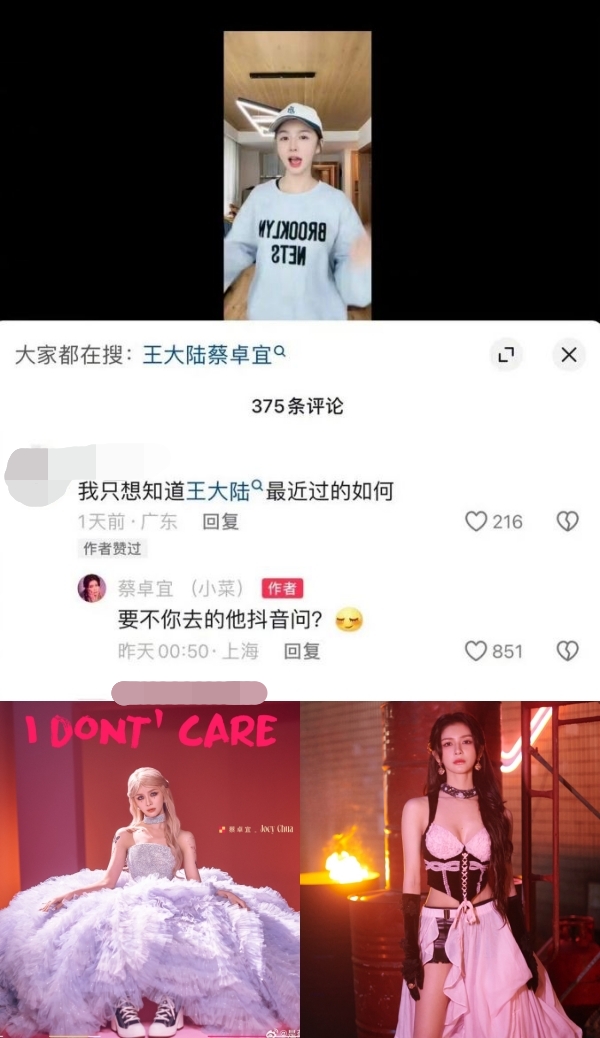 蔡卓宜9字霸气回怼网友