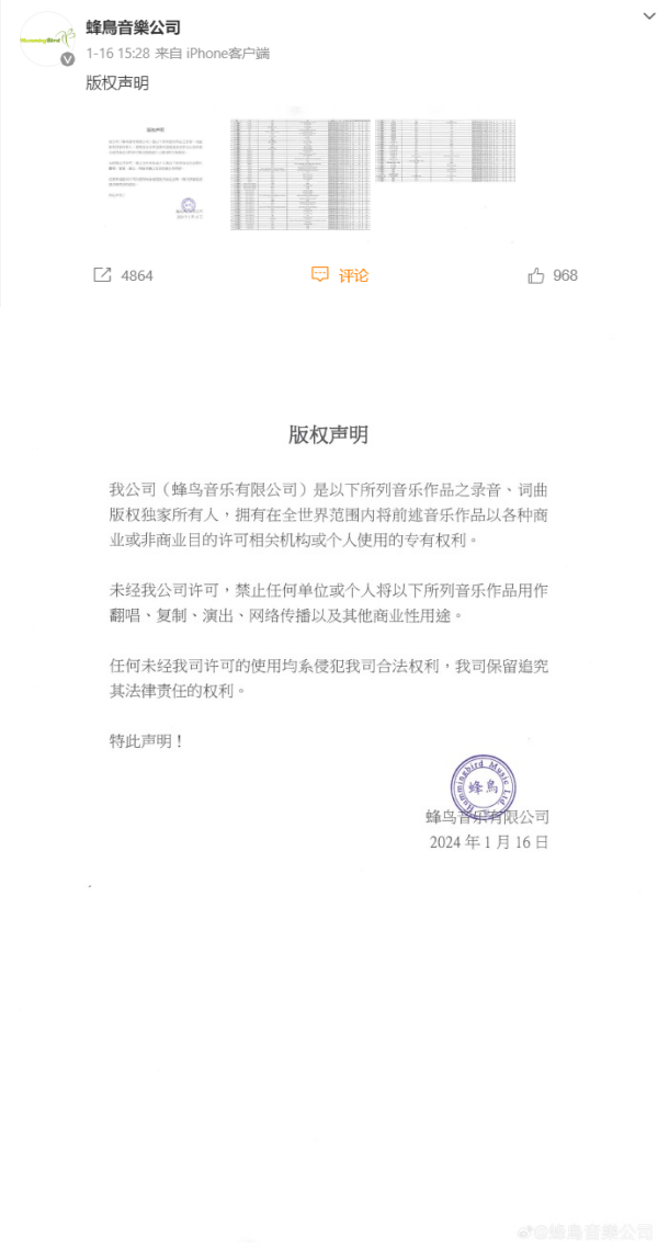 蜂鸟音乐公司