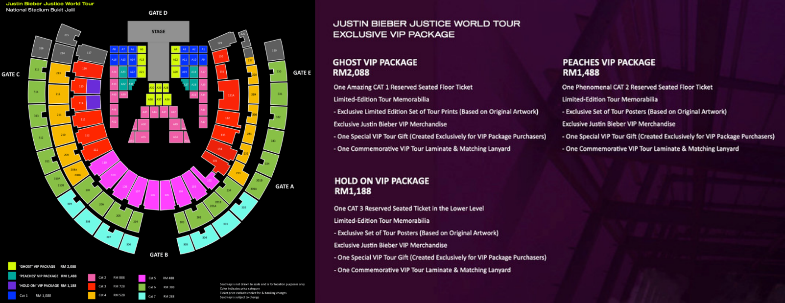 Justin Bieber 马来西亚票价