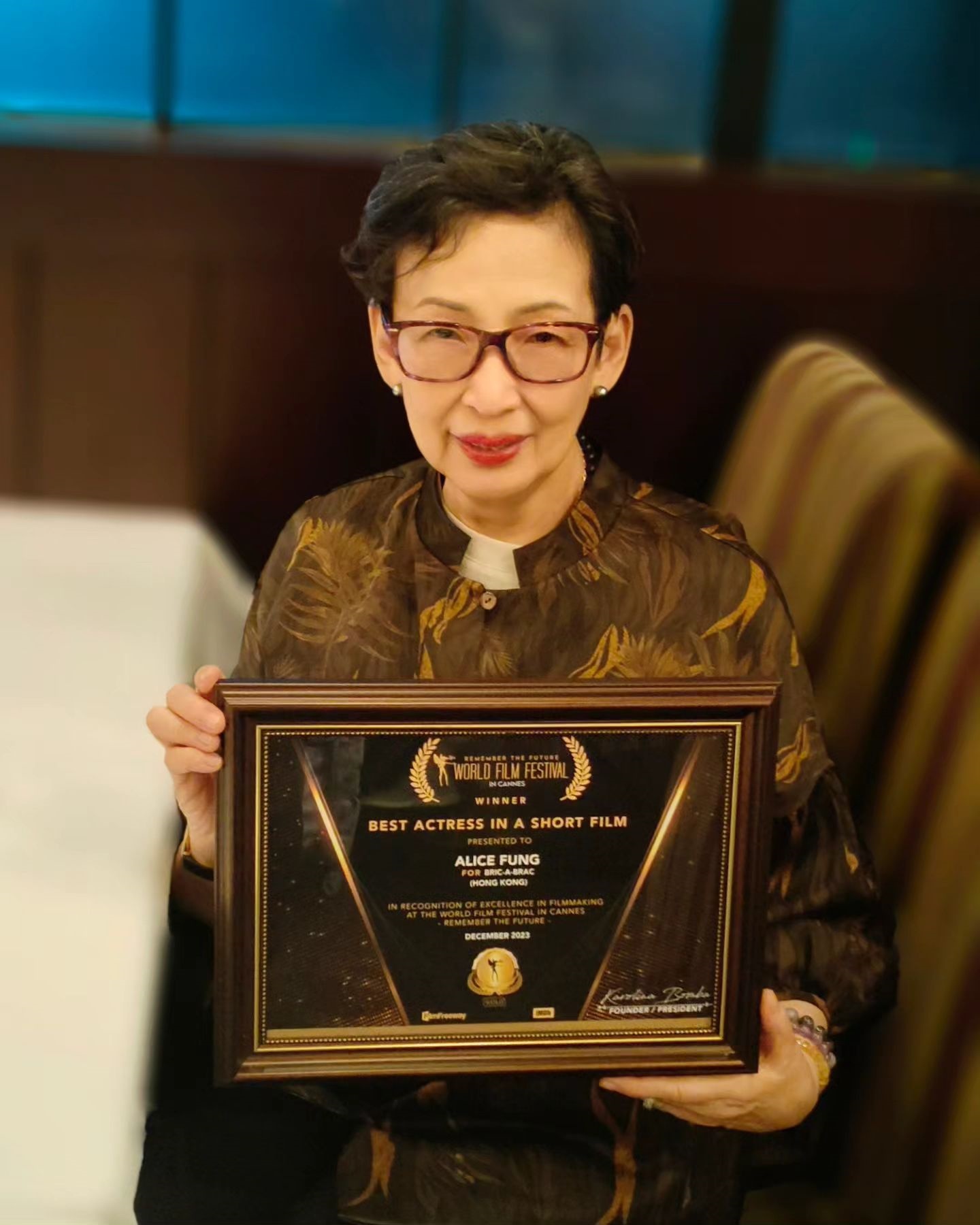 冯素波主演短片荣获坎城世界影展最佳女主角