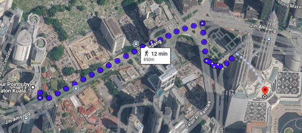 Four Points hotel to KLCC