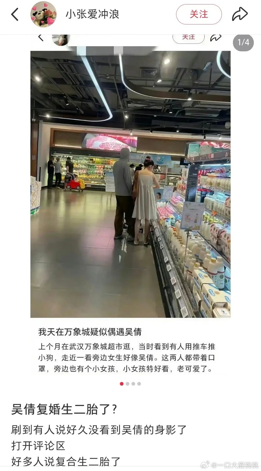 吴倩、张雨剑离婚4年!共同带娃被偶遇 疑似复婚生二胎!
