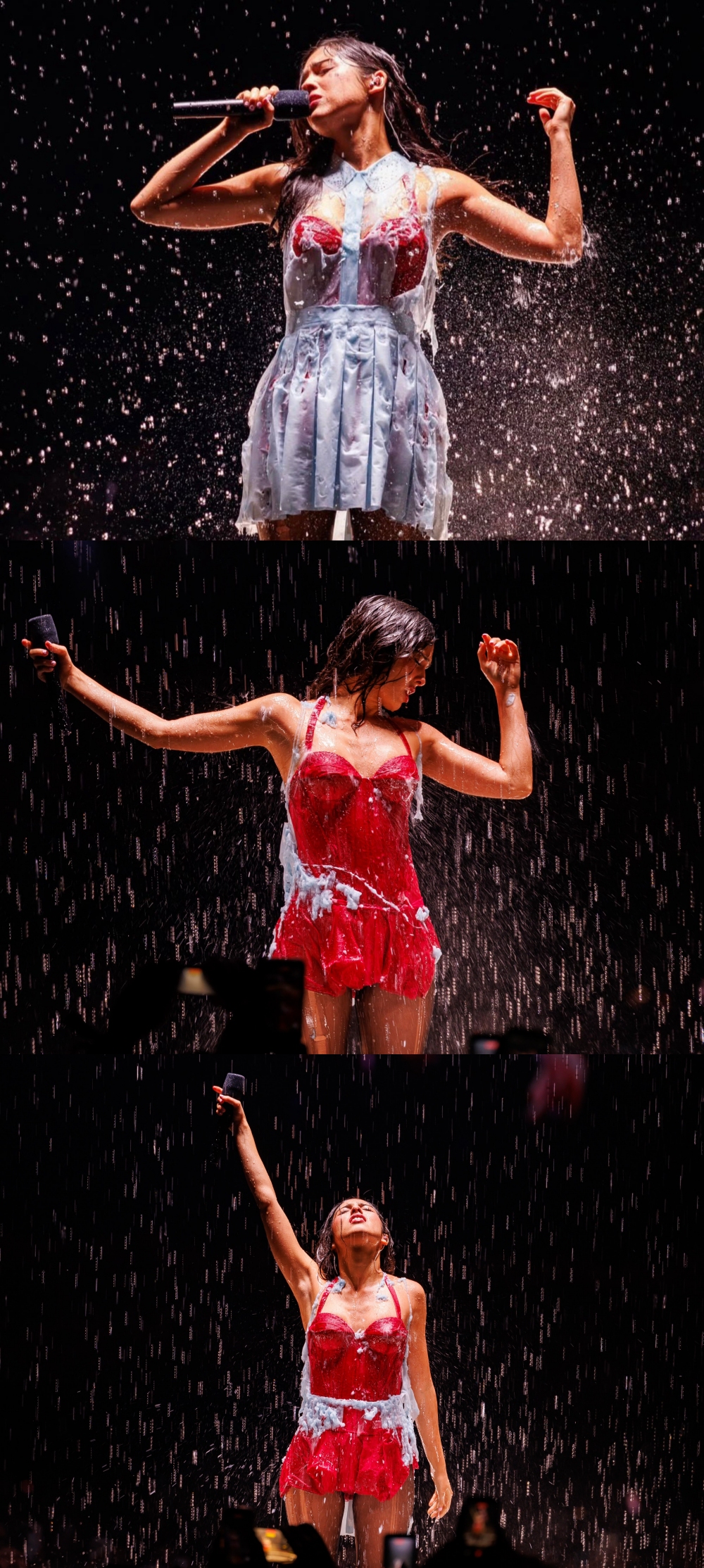 Olivia Rodrigo舞台上淋雨