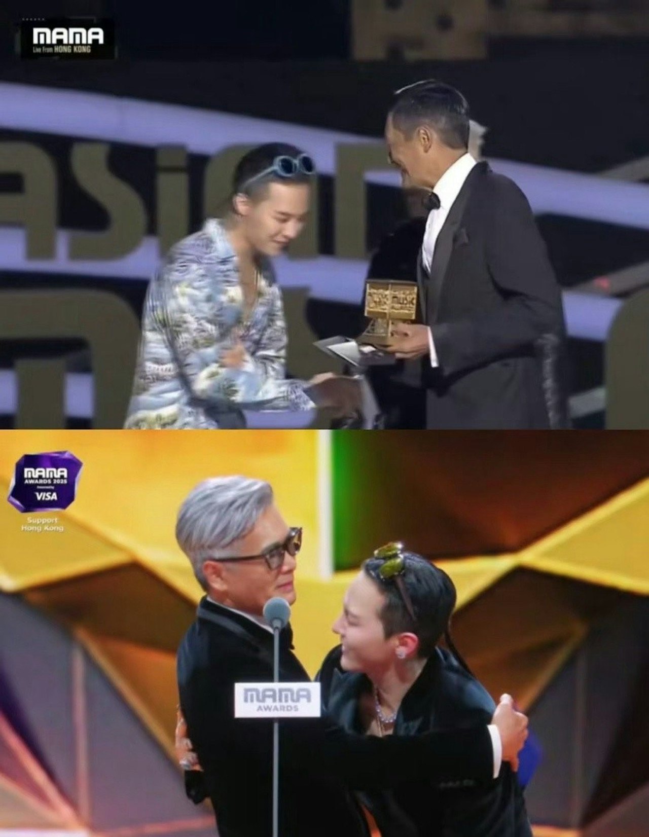 周润发惊喜现身颁奖给GD!